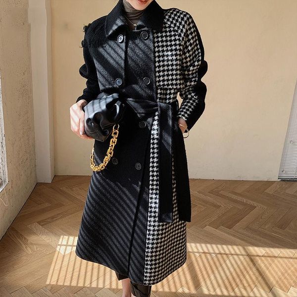 women's jackets ewsfv 2021 winter women cotton padded coat ladies full sleeve belt reversible woolen korean style, Black;brown
women's jackets ewsfv 2021 winter women cotton padded coat ladies full sleeve belt reversible woolen korean style, Black;brown