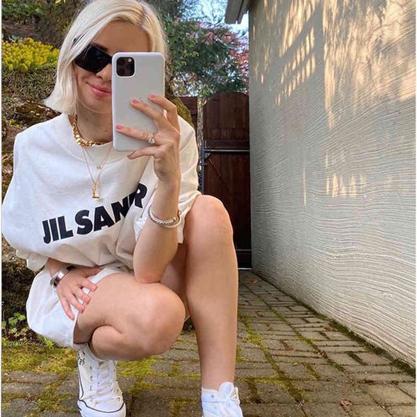 women's t-shirt 100%cotton jil sander er chic letters printed t shirt for women oversized summer tshirts simple streetwear fashion ladi, White
women's t-shirt 100%cotton jil sander er chic letters printed t shirt for women oversized summer tshirts simple streetwear fashion ladi, White