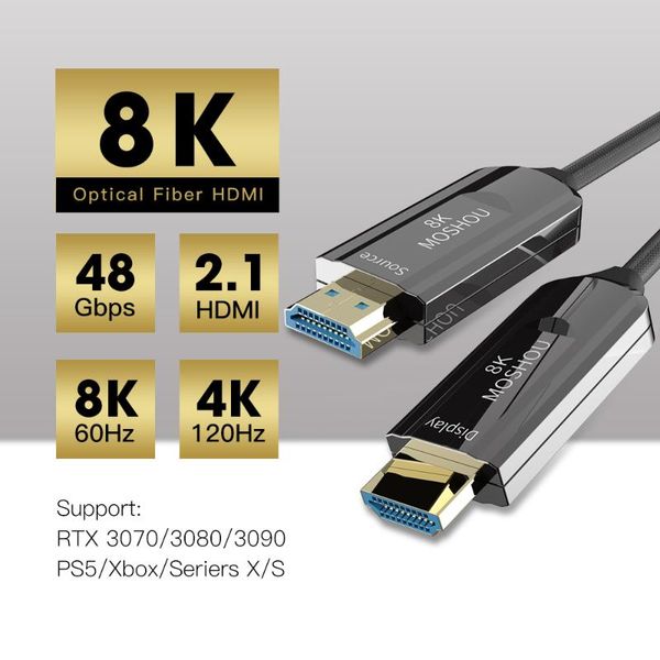 2.1 cable 148 gbps fiber optic 120hz ultra high speed hdr earc for hd tv box projector ps5 rtx 3060 audio cables & connectors
2.1 cable 148 gbps fiber optic 120hz ultra high speed hdr earc for hd tv box projector ps5 rtx 3060 audio cables & connectors