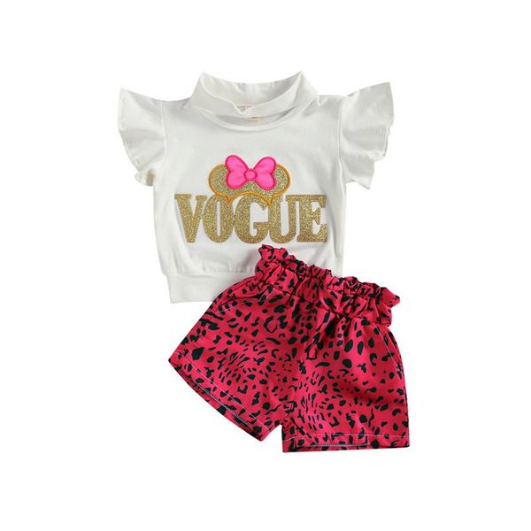 clothing sets children girls summer ruffles sleeve letter print t-shirts +elastic leopard shorts holiday casual outfits, White
clothing sets children girls summer ruffles sleeve letter print t-shirts +elastic leopard shorts holiday casual outfits, White