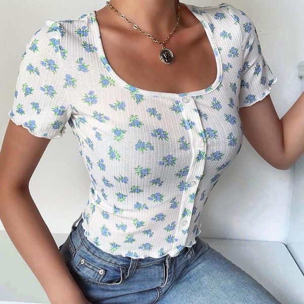floral printed women shirt button cardigans short sleeve square collar casual elegant t-shirts lady chic crop women's t-shirt, White
floral printed women shirt button cardigans short sleeve square collar casual elegant t-shirts lady chic crop women's t-shirt, White