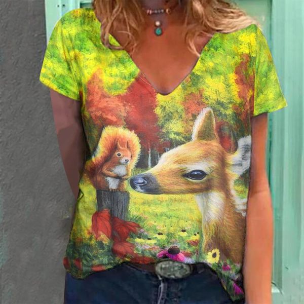 women's t-shirt fashion women casual v-neck short sleeve t-shirts 2021 creativity 3d animal printed loose street t-shirt,drop ship #t2p, White
women's t-shirt fashion women casual v-neck short sleeve t-shirts 2021 creativity 3d animal printed loose street t-shirt,drop ship #t2p, White