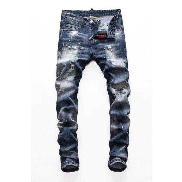 men's jeans original european style mens brand gothic men slim denim trousers button blue hole pencil pants 8119
men's jeans original european style mens brand gothic men slim denim trousers button blue hole pencil pants 8119