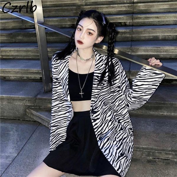 women's suits & blazers women zebra striped vintage fashion harajuku korean style preppy cool y2k outwear streetwear autumn clothes fem, White;black
women's suits & blazers women zebra striped vintage fashion harajuku korean style preppy cool y2k outwear streetwear autumn clothes fem, White;black