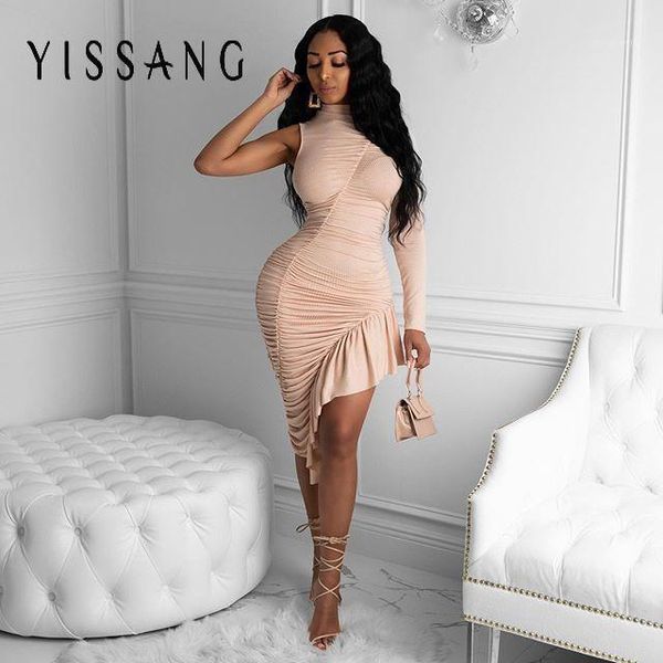 casual dresses yissang ruched midi party dress women o-neck long sleeves ruffles hemline bodycon summer pleated wraped, Black;gray
casual dresses yissang ruched midi party dress women o-neck long sleeves ruffles hemline bodycon summer pleated wraped, Black;gray