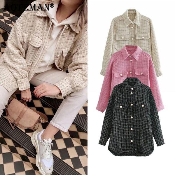 women's jackets women wool blend coat plaid autumn winter jacket casual female outwear single breasted spring oversize clothing ll242, Black;brown
women's jackets women wool blend coat plaid autumn winter jacket casual female outwear single breasted spring oversize clothing ll242, Black;brown