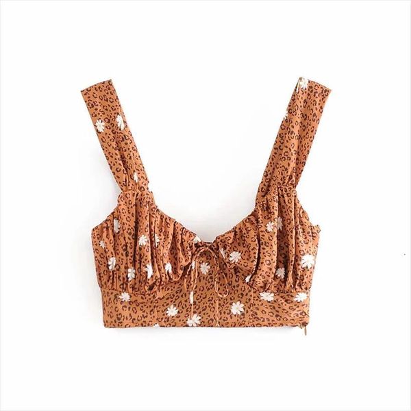 summer vintage leopard print elastic women camis lace up bow bust sling female fashion floral short brown femme, White
summer vintage leopard print elastic women camis lace up bow bust sling female fashion floral short brown femme, White