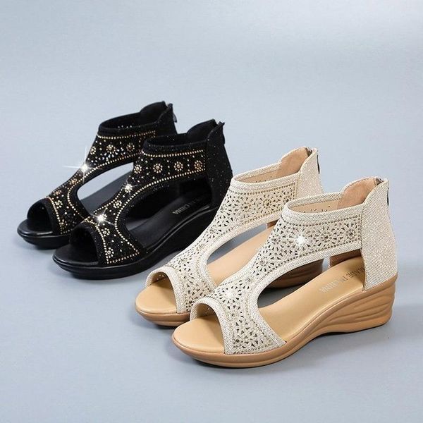 sandals summer ladies high-end orthopedic open-toe retro anti-skid breathable leather casual women's platform shoes, Black
sandals summer ladies high-end orthopedic open-toe retro anti-skid breathable leather casual women's platform shoes, Black