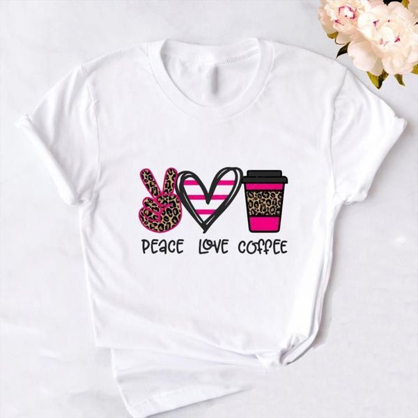 fashion leopard peace love coffee womens t shirt casual o neck summer female tee shirts women, White
fashion leopard peace love coffee womens t shirt casual o neck summer female tee shirts women, White