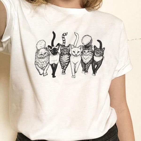 women's t-shirt ciptfux cat gang drawing women vintage fashion cute aesthetic funny tshirt female summer casual cotton graphic tee, White
women's t-shirt ciptfux cat gang drawing women vintage fashion cute aesthetic funny tshirt female summer casual cotton graphic tee, White