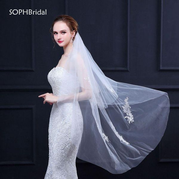 bridal veils arrival simple applique two-layer wedding veil accessories headwear voile velos de novia with comb, Black
bridal veils arrival simple applique two-layer wedding veil accessories headwear voile velos de novia with comb, Black