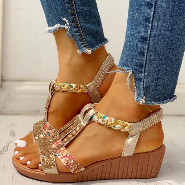 sandals 2021 wholesale gladiator wedge heels elastic band crystals summer women shoes woman leisure beach casual, Black
sandals 2021 wholesale gladiator wedge heels elastic band crystals summer women shoes woman leisure beach casual, Black