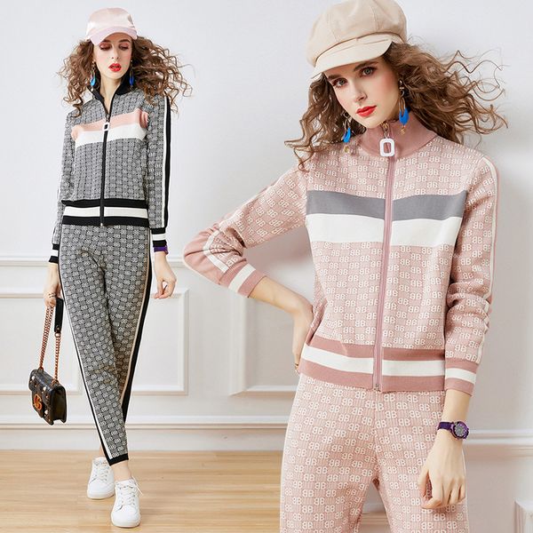 tracksuits fashion sport suit autumn and winter women's clothing 2021 letter printing street knitted jacket pants, Gray
tracksuits fashion sport suit autumn and winter women's clothing 2021 letter printing street knitted jacket pants, Gray