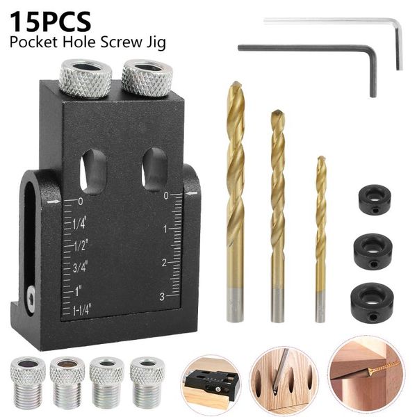 professional hand tool sets 15pcs oblique hole locator drill bit woodworking pocket jig kit 15 degree angle guide set puncher diy wood tools
professional hand tool sets 15pcs oblique hole locator drill bit woodworking pocket jig kit 15 degree angle guide set puncher diy wood tools