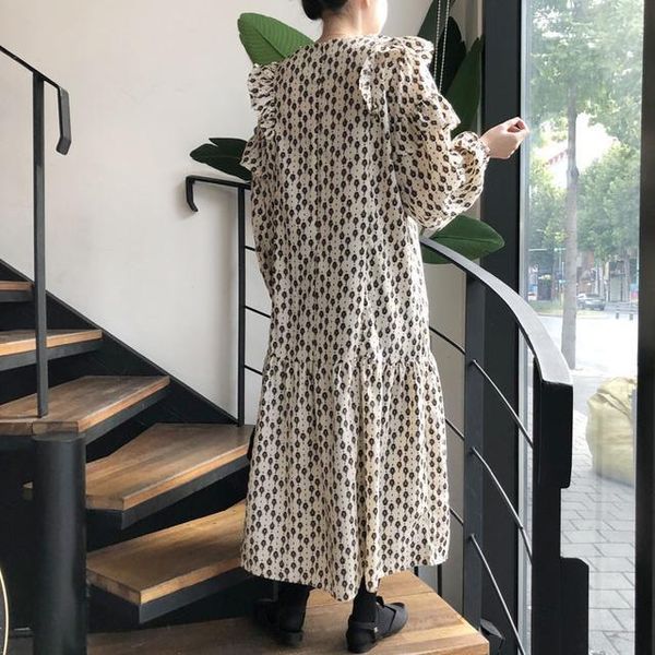 lady spring elegant print casual midi dress vintage long sleeve ruffles vestidos female chic o-neck high waist clothes dresses, Black;gray
lady spring elegant print casual midi dress vintage long sleeve ruffles vestidos female chic o-neck high waist clothes dresses, Black;gray