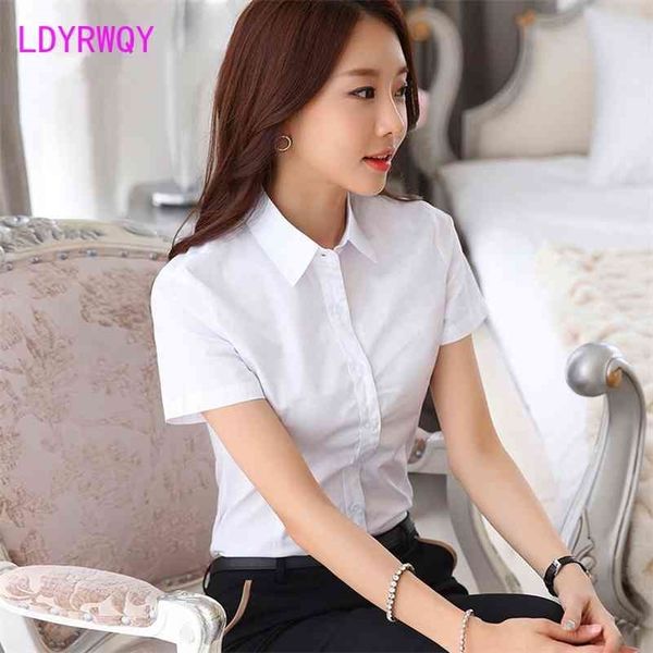 professional shirt women short sleeve summer women's slim business formal wear turn-down collar 210416, White
professional shirt women short sleeve summer women's slim business formal wear turn-down collar 210416, White
