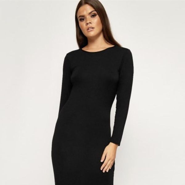 long sleeve o neck midi dress women bodycon party dresses ladies slim autumn casual, Black;gray
long sleeve o neck midi dress women bodycon party dresses ladies slim autumn casual, Black;gray