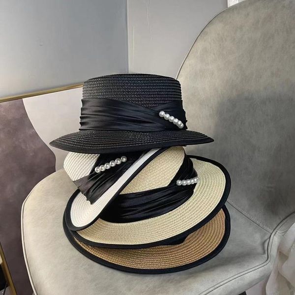 sun hat ladies summer straw flat fashion simple pearl decoration large wide brim beach foldable uv protection hats, Blue;gray
sun hat ladies summer straw flat fashion simple pearl decoration large wide brim beach foldable uv protection hats, Blue;gray