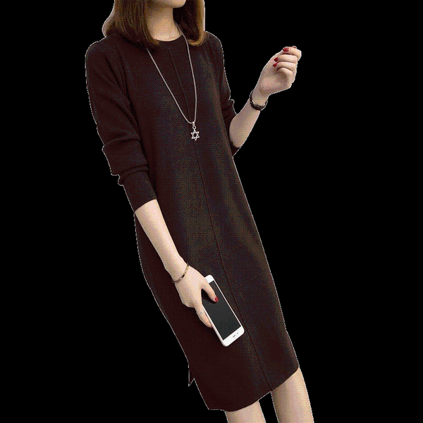 women's sweaters fashion long sweater dress loose round neck warm knitted bottoming shirt 2021 autumn winter inside ride female, White;black
women's sweaters fashion long sweater dress loose round neck warm knitted bottoming shirt 2021 autumn winter inside ride female, White;black