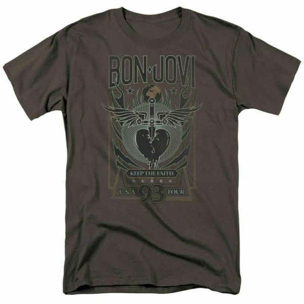 bon jovi keep the faith t shirt licensed 93 tour rock n roll music new charcoal, White;black
bon jovi keep the faith t shirt licensed 93 tour rock n roll music new charcoal, White;black