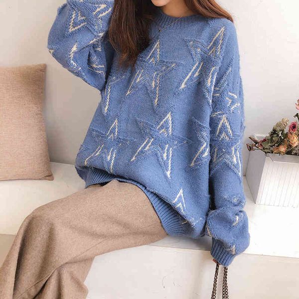 women's sweaters stars sweater women cashmere harajuku vintage o-neck winter pullover long sleeve loose knitted oversize jumper warm ou, White;black
women's sweaters stars sweater women cashmere harajuku vintage o-neck winter pullover long sleeve loose knitted oversize jumper warm ou, White;black