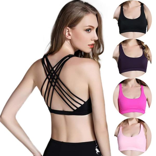 fitness sports bra for women push up solid cross back yoga running gym training workout femme padded underwear crop female clothing, White;black
fitness sports bra for women push up solid cross back yoga running gym training workout femme padded underwear crop female clothing, White;black