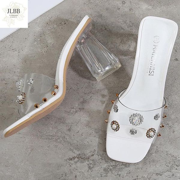 fashion women's shoes sandals open toe transparent pvc pearl the rivet crystal chunky heel outdoor slip-on mules summer slippers, Black
fashion women's shoes sandals open toe transparent pvc pearl the rivet crystal chunky heel outdoor slip-on mules summer slippers, Black