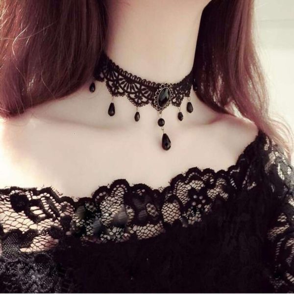 selling court gothic personality multi-layer crystal lace necklace choker clavicle chain, Black
selling court gothic personality multi-layer crystal lace necklace choker clavicle chain, Black