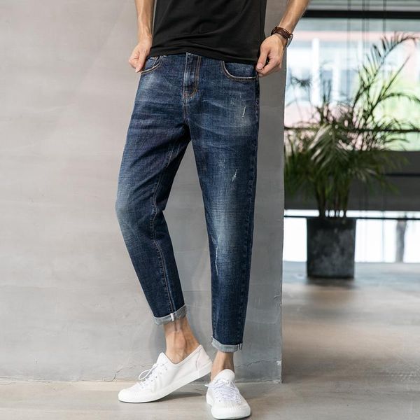 men's jeans 2021 men spring autumn straight pants loose denim casual sweatpants male ankle length trousers streetwear w519, Blue
men's jeans 2021 men spring autumn straight pants loose denim casual sweatpants male ankle length trousers streetwear w519, Blue