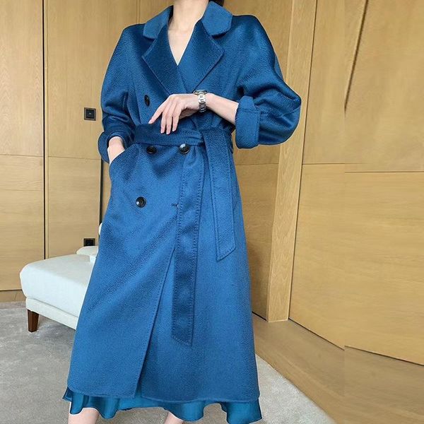 women's wool & blends 100% women long cashmere double-sided woolen coat female temperament casual jacket overcoat, Black
women's wool & blends 100% women long cashmere double-sided woolen coat female temperament casual jacket overcoat, Black
