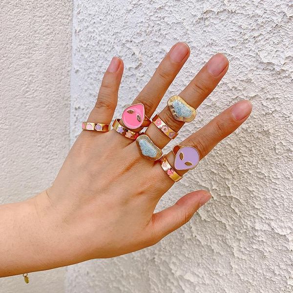 cluster rings meetvii bohemia colorful enamel love heart ring cute simple metal gold silver color for women punk rock jewelry, Golden;silver
cluster rings meetvii bohemia colorful enamel love heart ring cute simple metal gold silver color for women punk rock jewelry, Golden;silver