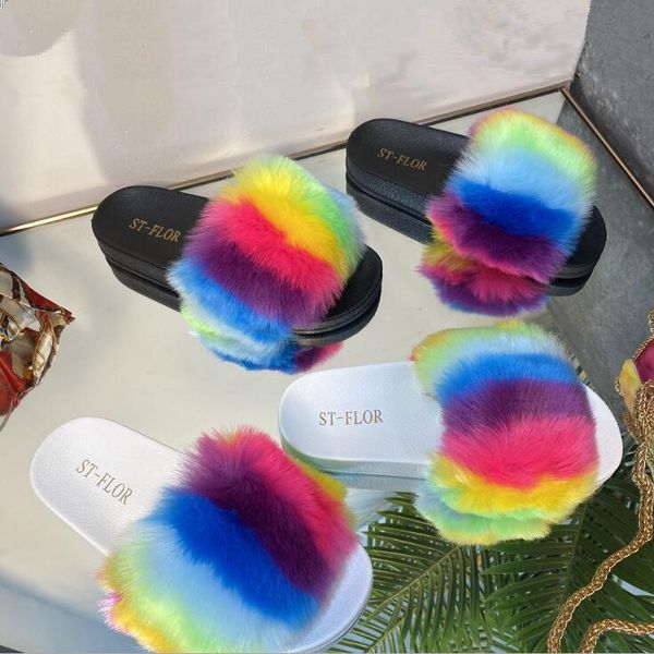 autumn/winter women durable non-slip sandals rainbow fur slippers outer wear flip flop outdoor leisure all-match, Black
autumn/winter women durable non-slip sandals rainbow fur slippers outer wear flip flop outdoor leisure all-match, Black