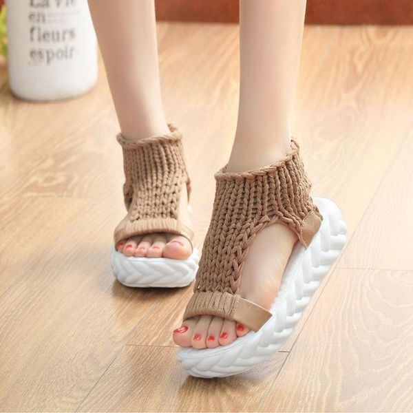 style summer women wedges sandals soft bottom wool knitted roman ladies shallow sweet, Black
style summer women wedges sandals soft bottom wool knitted roman ladies shallow sweet, Black