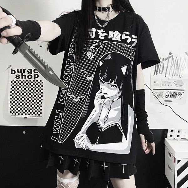 women's t-shirt qweek oversize anime print t-shirts for women japanese style short sleeve black summer plus size female 2021 kpop, White
women's t-shirt qweek oversize anime print t-shirts for women japanese style short sleeve black summer plus size female 2021 kpop, White