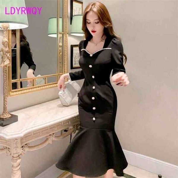 design dress spring french retro hepburn style office lady sheath zippers knee-length polyester 210416, Black;gray
design dress spring french retro hepburn style office lady sheath zippers knee-length polyester 210416, Black;gray