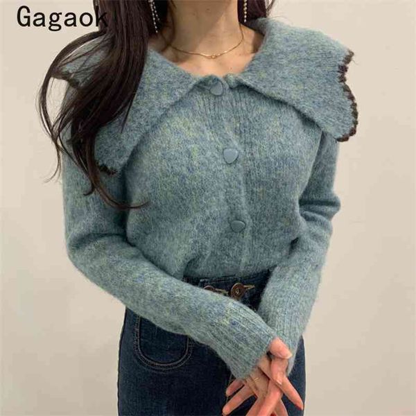 vintage knitted sweater women spring autumn solid full lapel wild sweaters slim outwear sweet warm cardigans 210531, White
vintage knitted sweater women spring autumn solid full lapel wild sweaters slim outwear sweet warm cardigans 210531, White