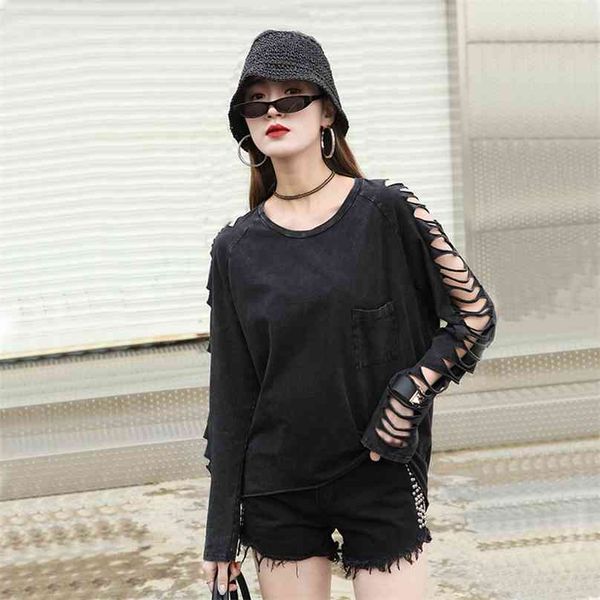 street punk fashion women's hole personality tassel pocket loose t-shirt female washing cotton women's clothing clothes 210720, White
street punk fashion women's hole personality tassel pocket loose t-shirt female washing cotton women's clothing clothes 210720, White
