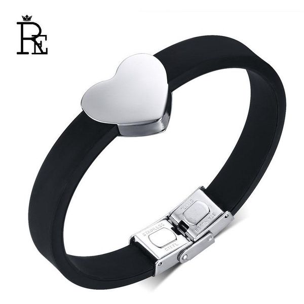 link, chain stainless steel silicone bracelet men heart wristband punk wrap simple rubber bracelets charm jewelry j35, Black
link, chain stainless steel silicone bracelet men heart wristband punk wrap simple rubber bracelets charm jewelry j35, Black