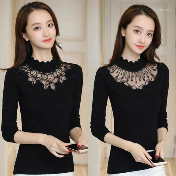women's sweaters women 2021 autumn winter fashion sweater pullovers female casual slim knitted shirt lace patchwork long sleeve jumpers, White;black
women's sweaters women 2021 autumn winter fashion sweater pullovers female casual slim knitted shirt lace patchwork long sleeve jumpers, White;black