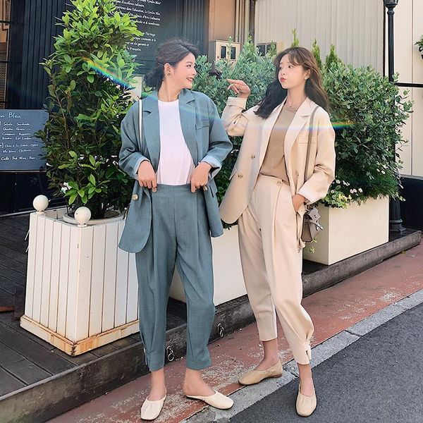 women's jackets korean of the net red suit female 2021 spring autumn fashionable chic style jacket women + pants two-piece x14, Black;brown
women's jackets korean of the net red suit female 2021 spring autumn fashionable chic style jacket women + pants two-piece x14, Black;brown