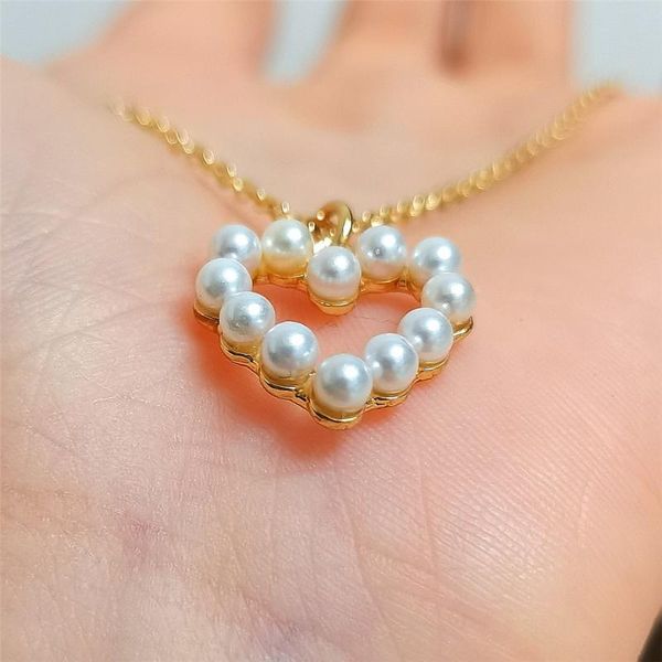 korean lovely delicate heart pearl pendant gold plated copper women's necklace necklaces, Silver
korean lovely delicate heart pearl pendant gold plated copper women's necklace necklaces, Silver