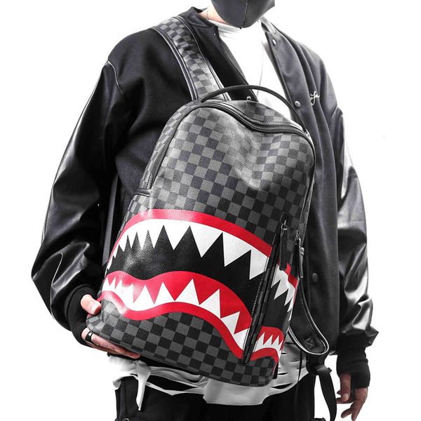 bags handbag men's backpack travel bag fashion lattice student schoolbag large capacity shark street trend man, Black;red
bags handbag men's backpack travel bag fashion lattice student schoolbag large capacity shark street trend man, Black;red