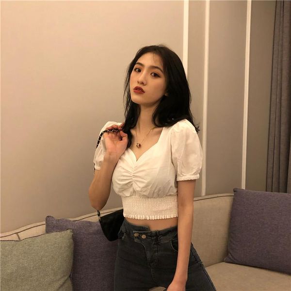 ethnic clothing women cute puff sleeve fashion short t-shirts cropped summer slim tee for hrt4, Red
ethnic clothing women cute puff sleeve fashion short t-shirts cropped summer slim tee for hrt4, Red