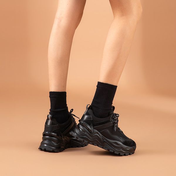 dress shoes chunky sneakers women mesh casual sport shoes patchwork round toe cross-tied platform trainers handmade 29396, Black
dress shoes chunky sneakers women mesh casual sport shoes patchwork round toe cross-tied platform trainers handmade 29396, Black