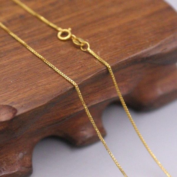 chains genuine real 18k yellow gold 0.7mm box link chain necklace for woman 17.7inch stamp au750, Silver
chains genuine real 18k yellow gold 0.7mm box link chain necklace for woman 17.7inch stamp au750, Silver