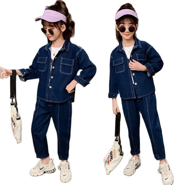 spring & autumn cowboy girl sets 2021 korean version clothes for teens tooling carrot pants 2-piece casual childrens clothing, White
spring & autumn cowboy girl sets 2021 korean version clothes for teens tooling carrot pants 2-piece casual childrens clothing, White