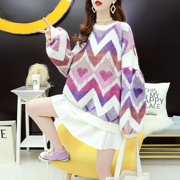 women's sweaters 2021 women autumn winter oversized color block knitted sweater pullover wave knitwear pull jumpers ropa mujer, White;black
women's sweaters 2021 women autumn winter oversized color block knitted sweater pullover wave knitwear pull jumpers ropa mujer, White;black