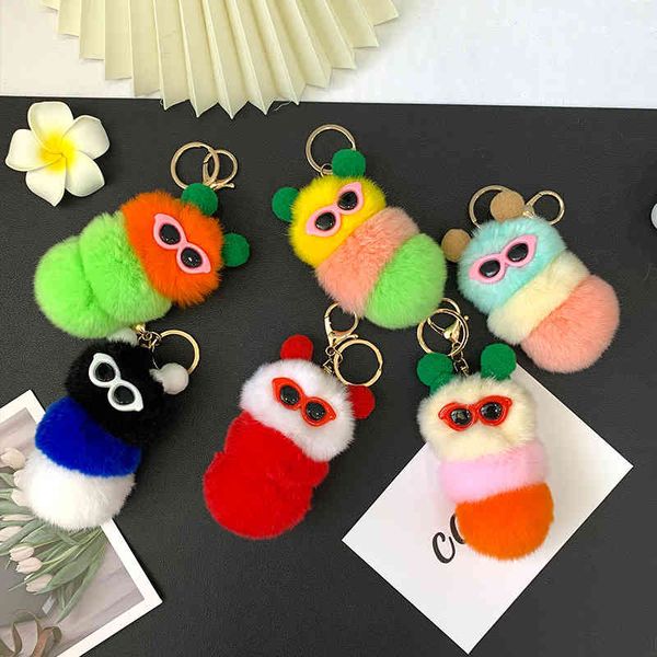 cute mini caterpillar pendant keychain real rex rabbit fur metal keyring for women girls bag decoration key lanyard jewelry gift, Silver
cute mini caterpillar pendant keychain real rex rabbit fur metal keyring for women girls bag decoration key lanyard jewelry gift, Silver