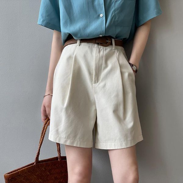 women's shorts 2021 summer fashion high waist women casual female loose wide leg a-line with belt korean ol style short pants, White;black
women's shorts 2021 summer fashion high waist women casual female loose wide leg a-line with belt korean ol style short pants, White;black