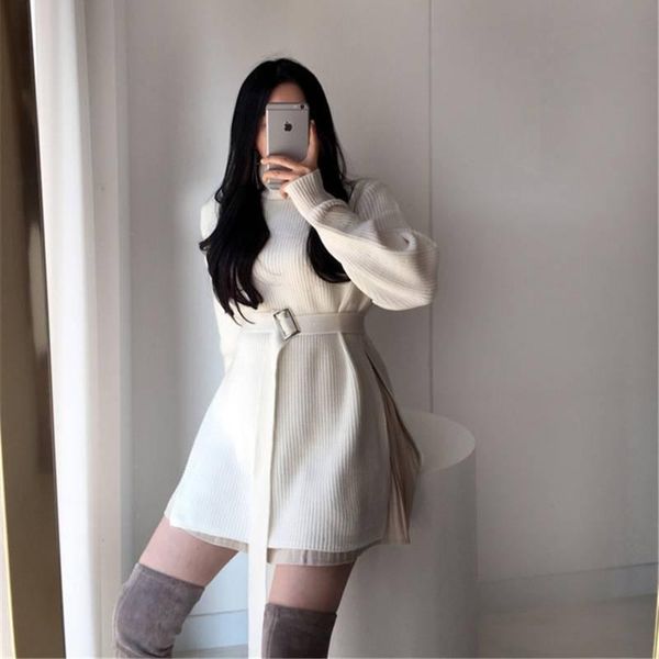 winter women knit sweate mini dress one-piece elegant korean turtleneck side split pullover woman knitted vestido casual dresses, Black;gray
winter women knit sweate mini dress one-piece elegant korean turtleneck side split pullover woman knitted vestido casual dresses, Black;gray